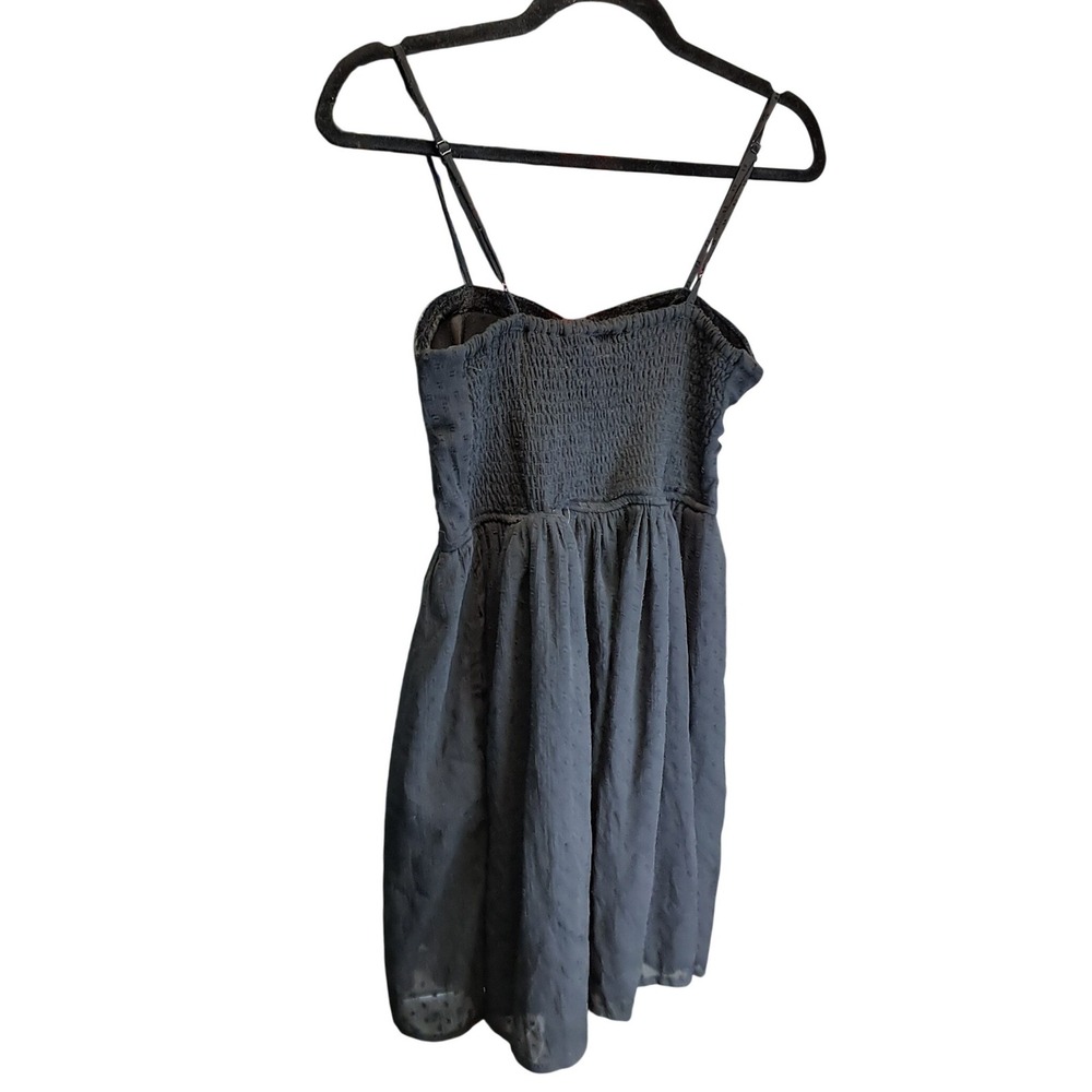 Band of the Free Black Swiss Dot Corset Style Mini Dress Smocked Back Small - Picture 3 of 5